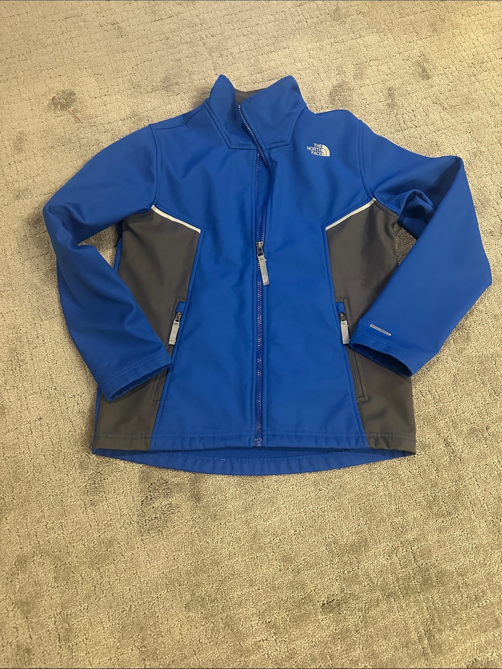 The North Face Kids Blue and Gray Zip Front Rashguard Jacket